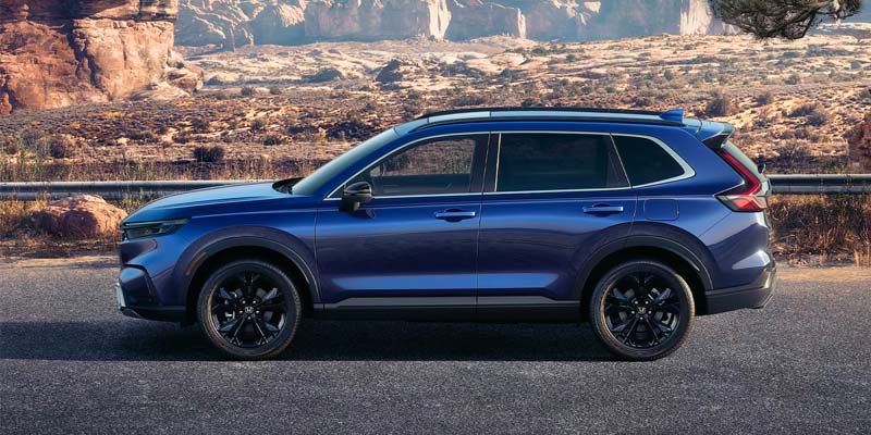 A blue 2024 Honda CR-V Hybrid.