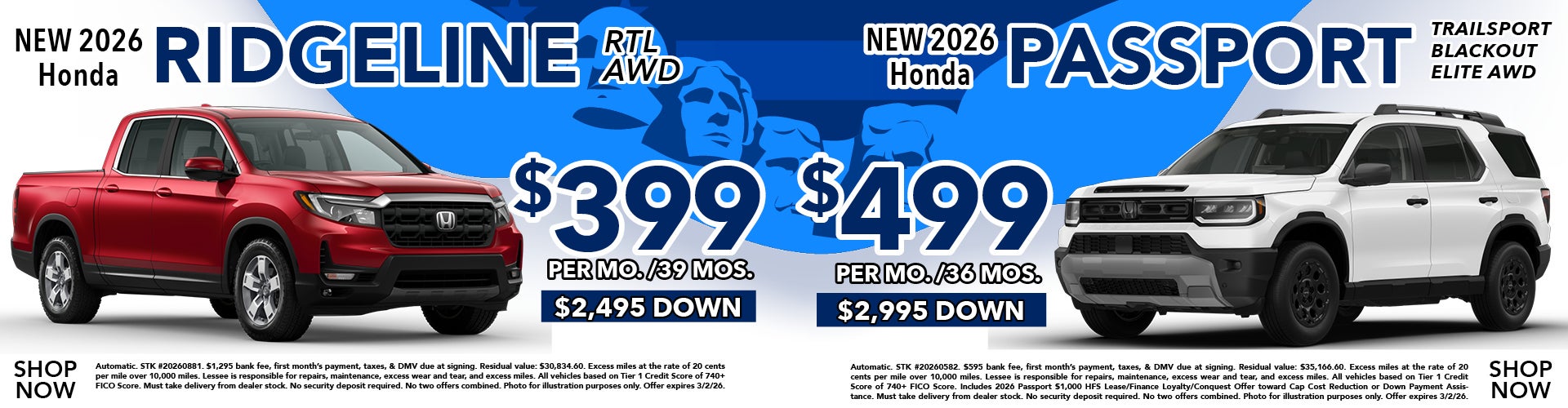 Ridgeline and Passport